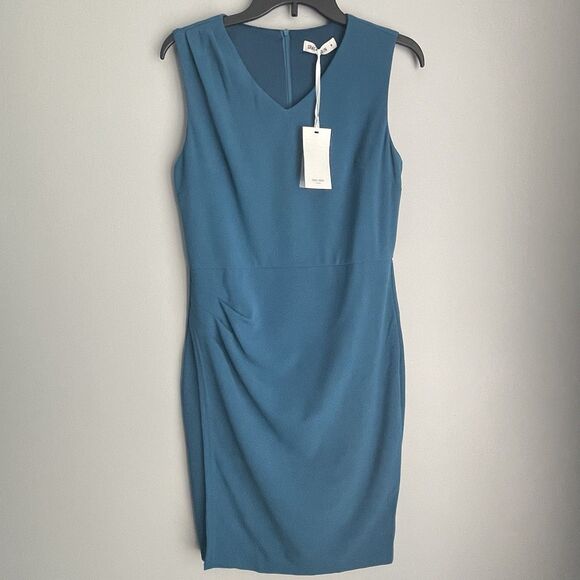 NEW Grace Karin Sleeveless Career Dress Size M V-Neck Ruched Bodycon Wrap Pencil - Picture 2 of 16